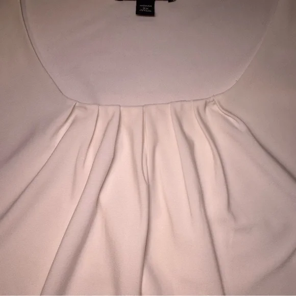 ROZ & ALI SLEEVELESS BLOUSE woman’s size 2X White Pleated Neckline Double Lined - Picture 4 of 10